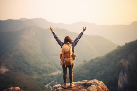 KIITEs On the Edge 4 210841714-cheering-young-woman-hiker-open-arms-at-sunrise-mountain-peak-cliff
